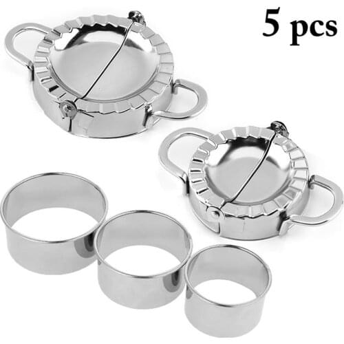 5Pcs/Set Creative Dumpling Tool Set Stainless Steel Dumpling Mold Dumpling Press And Cutter Kitchen Gadget