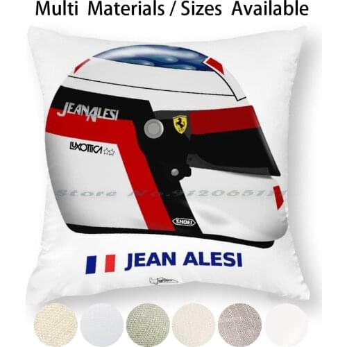 Jean Alesi-Helmet With New Top Pillow Case Throw Pillow Cover Cotton Linen Flax Jean Alesi Grand Prix Auto Racing Motor Sport