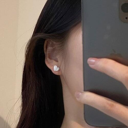 Irregular concave-convex process of 925 sterling silver lava love earrings white silver 2021 new earrings female