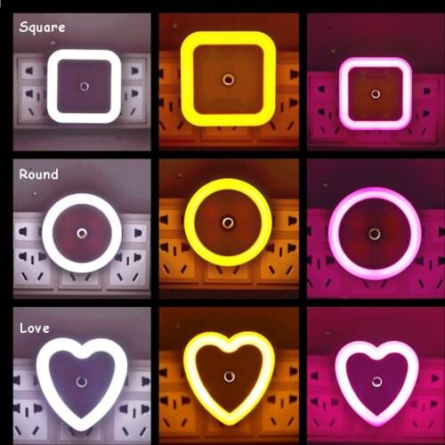 Light Sensor Control Night Light EU/US Plug Novelty Bedroom Lamp For Baby Kids Romantic Luminaire Sleep Light Auto Turn On / Off