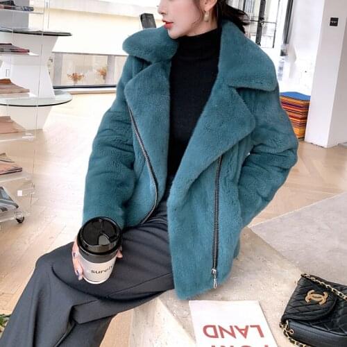 New high-grade imported mink fur jacket mink fur coat short locomotive suit jacket velvet whole mink fur female fashion