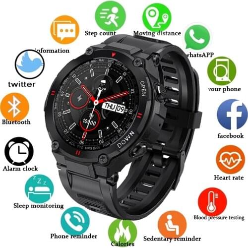 2021 New Mens Smart Watch LED Full Touch Screen Sports Fitness Watches Man IP68 Waterproof Bluetooth Smartwatch For Android IOS