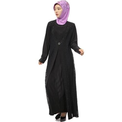 New Islamic Worship Service Womens Clothing Hot Drilling Muslim Womens Robe Eid Al-fitr Prayer Clothing Abayas Dresses