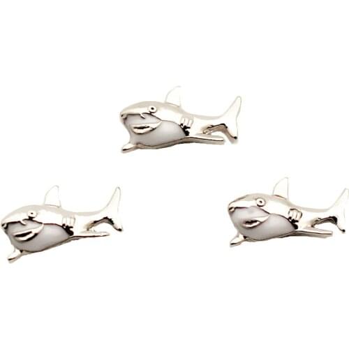 New Arrival 3D 10pcs/Lot Shark Floating Charms Living Glass Memory Lockets Accessory Jewelry