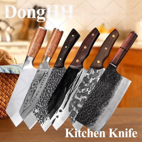 Chef Knife Damascus Steel Professional Kitchen Knives Meat Cleaver Chopping Cutter Slicer Handmade Meat Knife Cooking Tools