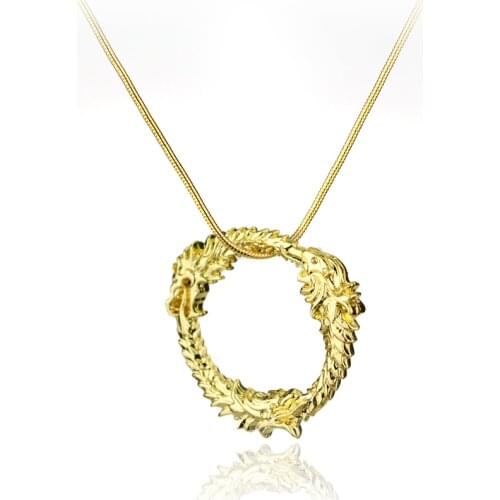 Dongsheng The Elder Scrolls Dragon Pendants Necklaces Game Skyrim Charm Statement Necklace -30