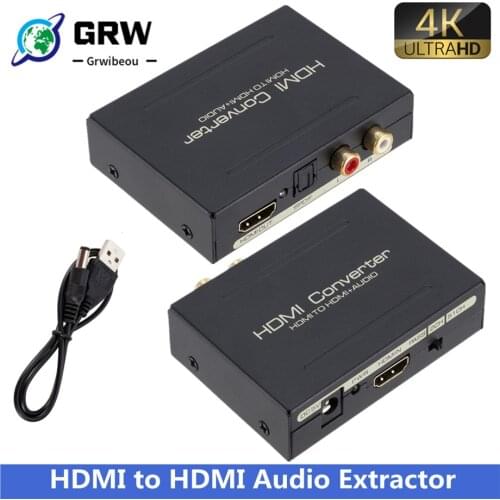 Grwibeou Audio Extractor Converter To HDMI-compatible SPDIF Optical RCA Adapter Support 5.1CH Format Output HDMI Audio Splitter