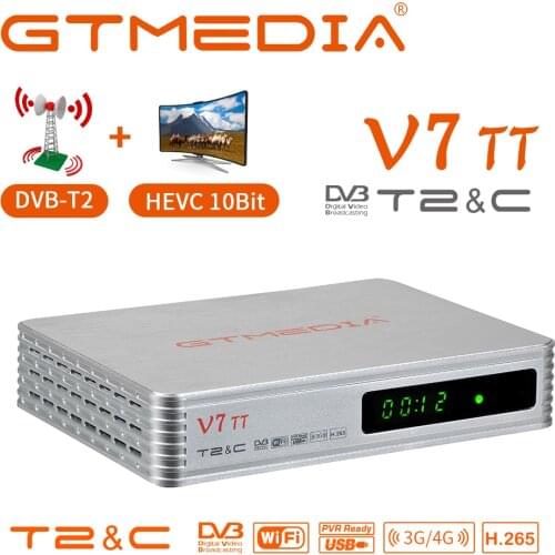 Receptor de TV terrestre, GTmedia V7 TT, cable DVB-T2, con USB WIFI, compatible con 3G / 4G dongle Network Sharing 1080P