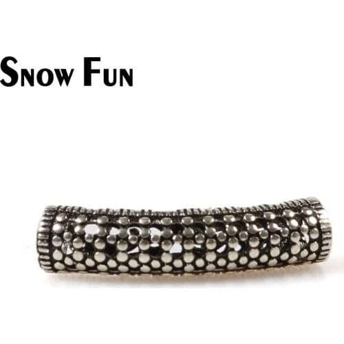Snow Fun S925 Silver Pierced Elbow Silver Flower Pieces Fit DIY Fashion Charm Bracelet Necklace Jewelry Accessories