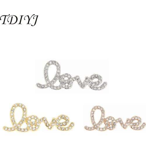 TDIYJ New Keeper Keys Love with Full Crystals Keeper Charms for Leather Keepers Wrappable Bracelet 12pcs/lot