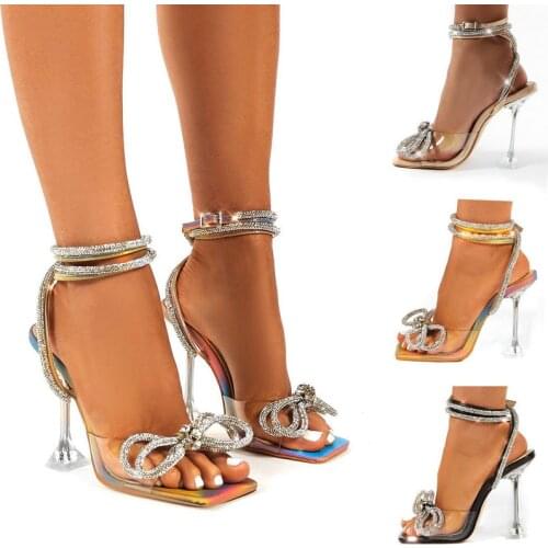 European New Shoes 2021 Black Color Apricot High-heeled Sandals Plus Size Womens Fashion Catwalk Photo Heels