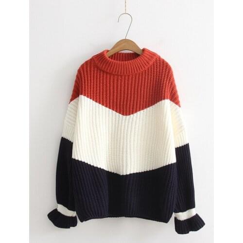 2019 Sweater Fashion Female New Korean Version Set Lotus Leaf Sleeves Thick Sweet Student Thick Line Knitted Shirt Autumn Winter