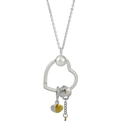 BAOPON Silver Color Lock Pendant Necklace For Women 2021 New Heart Chain Necklaces Girls Elegant Party Choker Jewelry Gifts