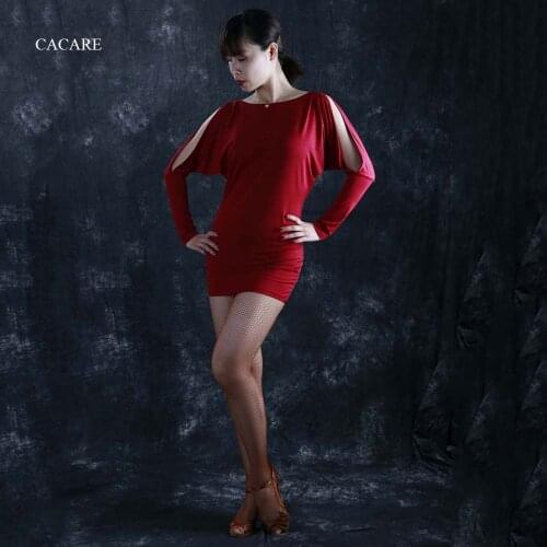 CACARE Latin Salsa Dance Dress for Women Latin Dress Fringe Latin Dance Competition Dresses 6 Choices D0401 Long Sleeve