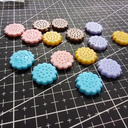 1pcs/lot flat back resin colorful cookie 15mm simulation of food Cabochons Scrapbook for DIY phone case decoration B102-7