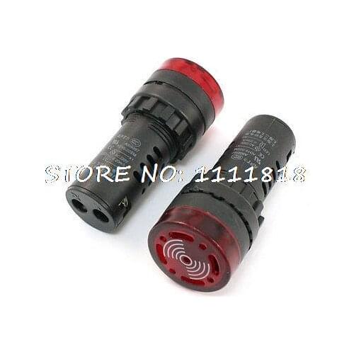 2pcs AD16-22SM 22mm Thread AC380V LED Buzzer Flash Signal Red Yellow Green Blue White Indicator Lamp Alarm Light