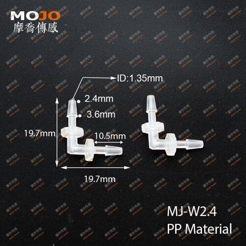 2020 MJ-W2.4 Elbow type size for 2.4mm min out diameter pipe connector (100PCS/LOTS)