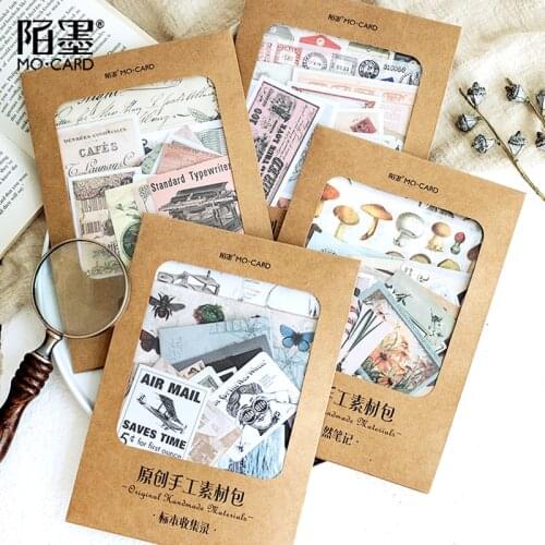 36Pcs/Lot Plant Illustrated Book Series Mix Material Paper Junk Journal Planner Scrapbooking Vintage Decorative DIY Craft Paper