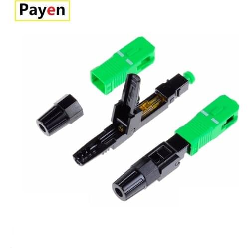 50PCS SC APCFiber Optic SC APC Single-Mode Fast Connector APC FTTH Fiber Optic Quick Connector Free Shipping