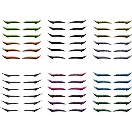 6 Pairs Fashion Eyes Sticker Non-reusable Sexy Cat Style Eyes Stickers Makeup Eyeliner Eye-shadow Face Sticker Eyes Makeup Tool