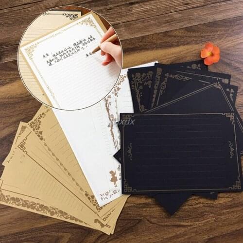 8 Sheets Vintage Retro Design Writing Stationery Paper Pad Note Letter Set Drop ship