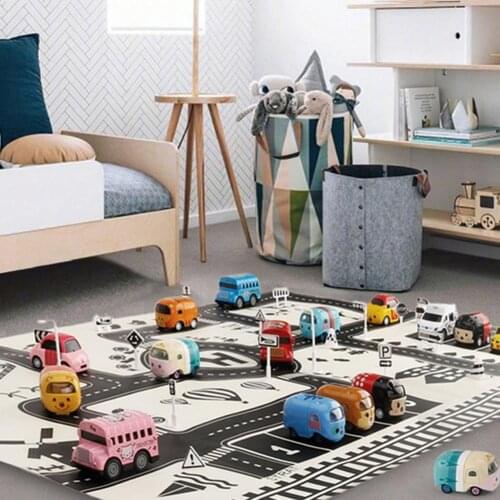 83x59cm Kids Car City Road Play Mat Carpet Traffic Signs Blocks Education Toy New Children Toys Birthday Gift Kids Toys Gift