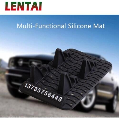 LENTAI 1Set Car parking card Phone stand Auto Non-slip mat For Saab honda civic Skoda Octavia A7 Rapid Fabia Yeti Renault Duster