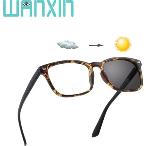 Wanxin Bifocal Reading Glasses,Photochromic Dark Gray Sunglasses,Comfortable Glasses