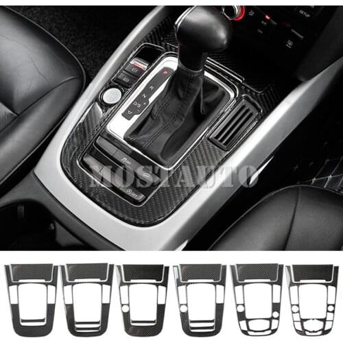 For Audi Q5 8R Carbon Fiber Center Gear Shift Box Panel Cover 2009-2015 Car Accessories Interior Car Decor Car Trim