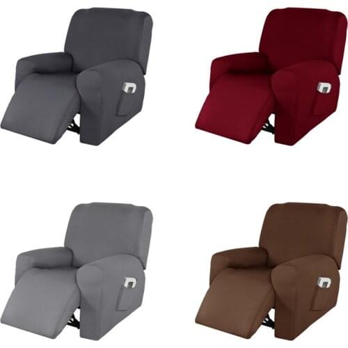 Polyester Recliner Cover 4-Piece Split Design Lazy Boy Chair Covers Stretch Lounger Couch Slipcovers Living Room Armchair Cover