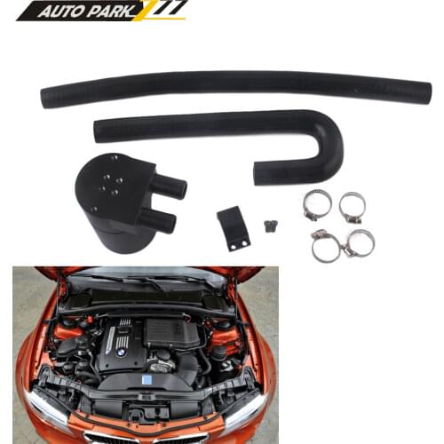 Black Aluminum Alloy Reservior Oil Catch Can Tank with radiator hose for BMW N54 335i 135i E90 E92 E82 2006-2010 OCT18