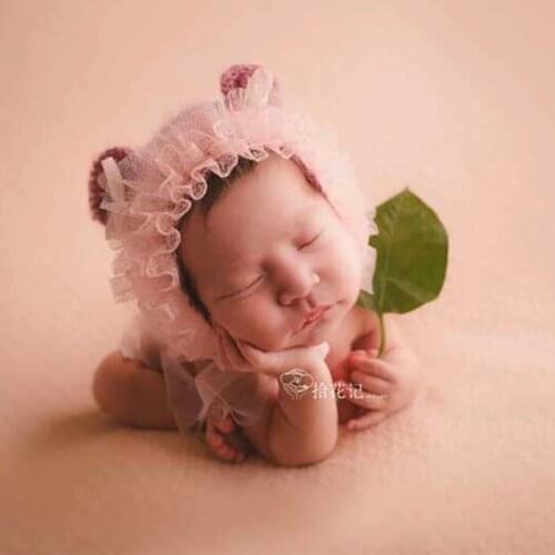 Baby Lace Hat for Newborn Photography Props Baby Girl Mohair Hat Photo Shoot Cap Props bebe fotografia Accessories bonnet enfant
