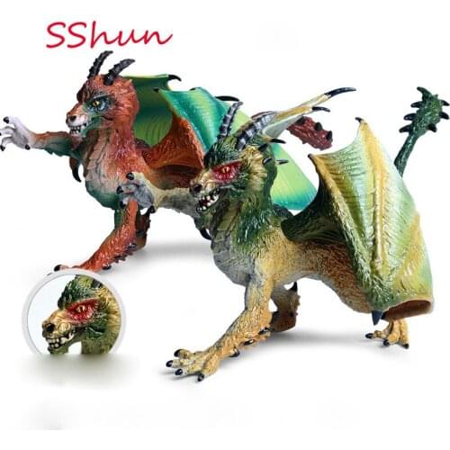 Children solid toy dinosaur model plastic model ornaments ancient mythical animal warcraft dragon wild dragon fire dragon