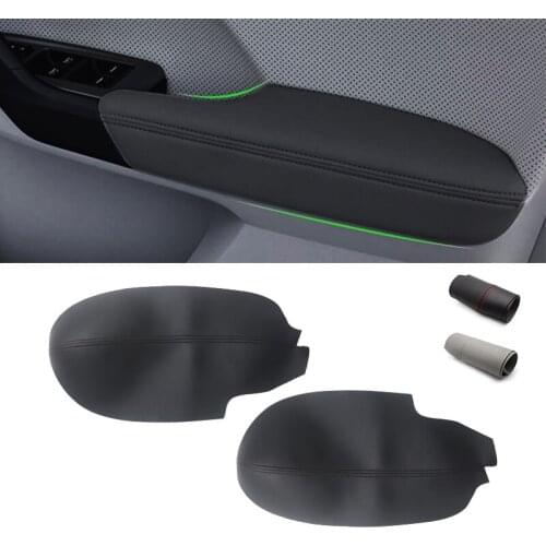 For Acura TSX 2009 2010 2011 2012 2013 2014 Microfiber Leather 2pcs Car Interior Front Door Armrest Panel Cover Trim
