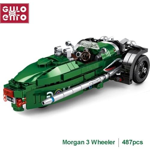 Gulo gulo 487pcs Morgen 3 Wheeler Building Blocks City Vintage Car Bricks Set Vehicle Models Kids DIY Toys Children Gifts