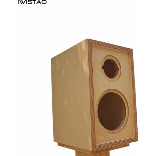 IWISTAO HIFI 2 Way Speaker Empty Cabinet 4 Inches 1 Pair Finished Solid Birch Wood Inverted for Tube Amp