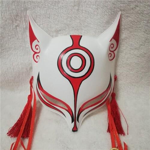 Masquerade Mask Unisex Japanese Fox Masks With Tassels&Bell Non-toxic Cosplay Hand Painted Costumes Props Accessories