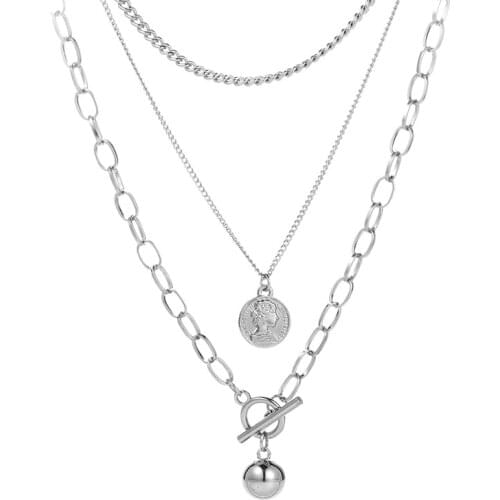 2020 New Korean Version Ins Harajuku Style Street Hip Hop Multilayer Trend Personality Unisex Necklace Wholesale Sales