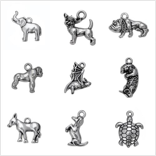 My shape 20pcs Tibetan Silver Plated elephant animal adorable Charm