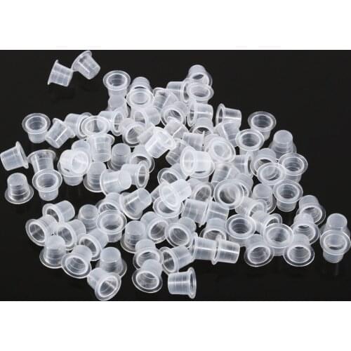100Pcs Small Tattoo Ink Cups Machine Pigment Ink Cups Cap Tattoo Pigment Cups Supply Set For Permanent Body Makeup Ink Cup