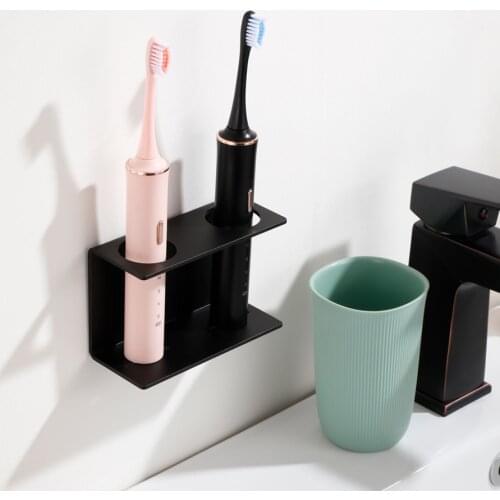 Punch-free Electric Toothbrush Holder Storage Rack Shelf Wall-mounted Toothpaste Tooth Brush Holder 2 In 1 Bathroom Accessories