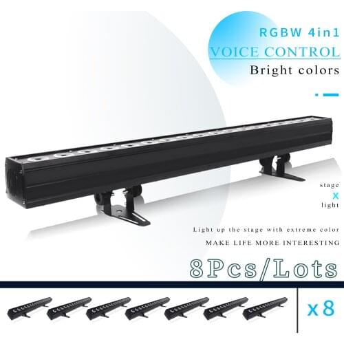 8pcs/lots Wall Wash Light 18x12w RGBW 4in1 Indoor light Led Stage Lighting Flood Light DJ Bar Wall Washer Party Wedding Light