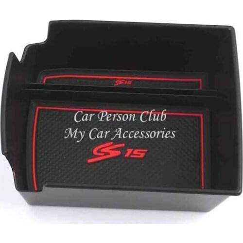For Changan CS15 CS15EV 2016 2017 2018 Car Interior Armrest Storage Box Non-Slip Mat Plastic Molding Garnish Auto Accessories