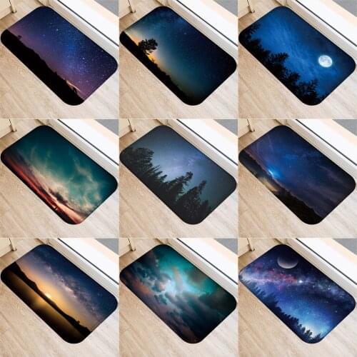 Night Sky Doormat Forest Moon Mats Carpet Rug Doormat Living Room Non-slip Kitchen Floor Mat