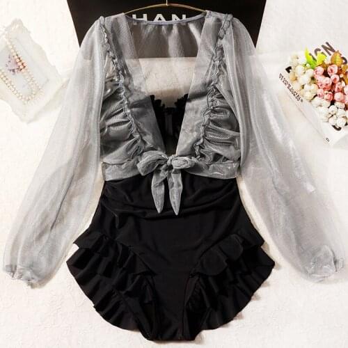 2021 New Women One Piece Swimwear High Waist Monokini Swimsuit with Scarf Sexy Swimming Beach Wear Female Plus Size Bathing Suit