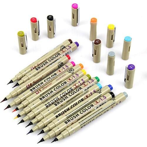 12 Colors Office Art Markers For Manga And Soft Head Markers Writing Supplies