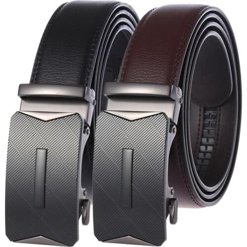 Newest Genuine Leather Belt for Men Fashion Luxury Belts Men Quality Cowskin Belt Casual Automatic Buckle Brand Waistband