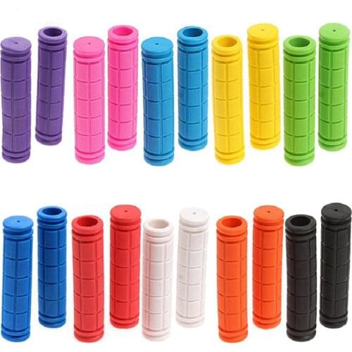 1Pair Rubber Grip Handle Anti-Skid Bike Handlebar Strong Support Grips Cover Multicolor Bike Handlebar Accessory Bicycle Parts