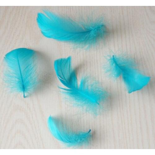 20Pcs Sky Blue Color Natural 5-8cm Floating Goose Feather Plume For Wedding Hat DIY Crafts Headwear Hair Accessories Decoration