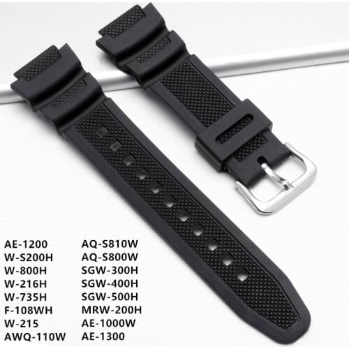 Silicone Watch Strap for-Casio AE-1000w AQ-S810W SGW-400H SGW-300H Rubber Watchband for Casio Watch Wrist Bracelet Accessories